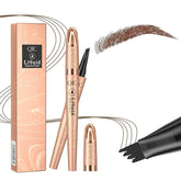 3D Microblading Eyebrow Tattoo Pencil 4 Fork Tip, 2024 Upgrade 3D Waterproof Eyebrow Pencil Microblading Eyebrow Pencil Natural Makeup Fine Stroke Eyebrow Pencil with Micro-Fork Tip?Dark Brown?